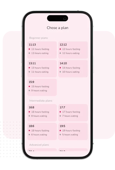 Fasting plans interface
